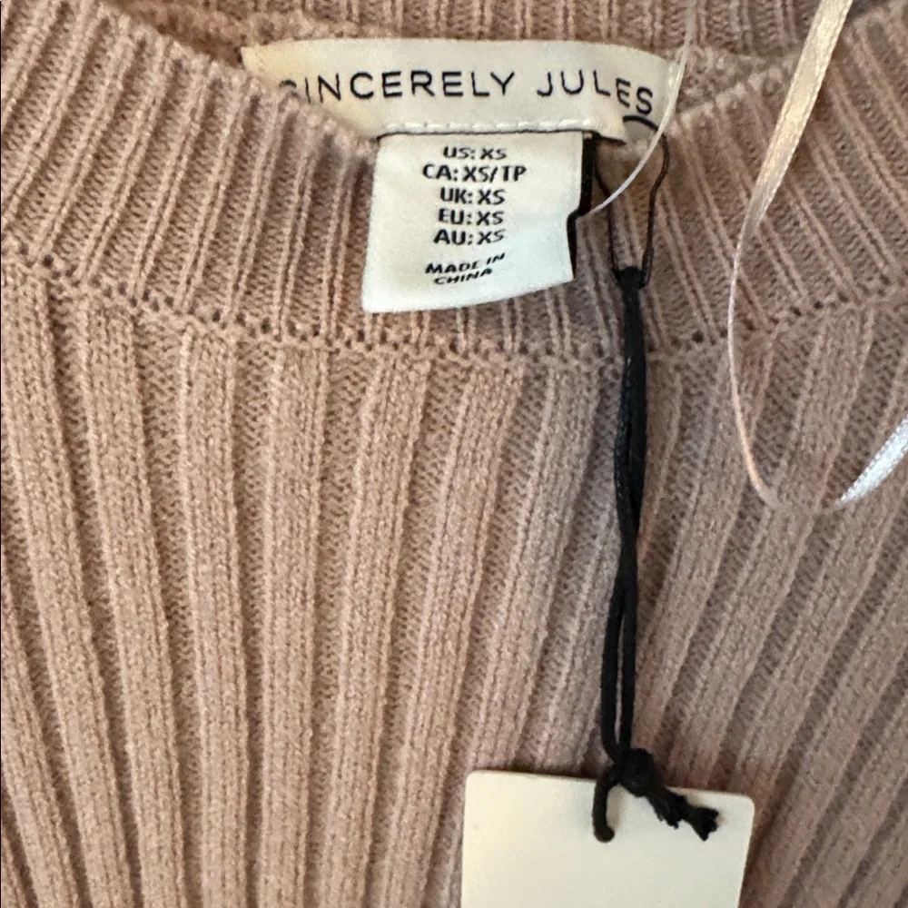 Pink Ribbed Knit Sweater - Picture 3 of 4